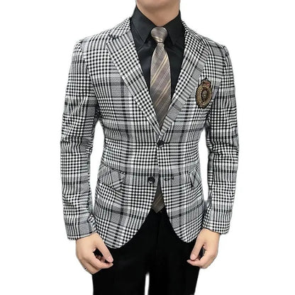 Blazer Masculino Men's Fashion Business Casual Professional Dress Wedding Gentleman Hosts The British Style Slim-fit Suit Blazer