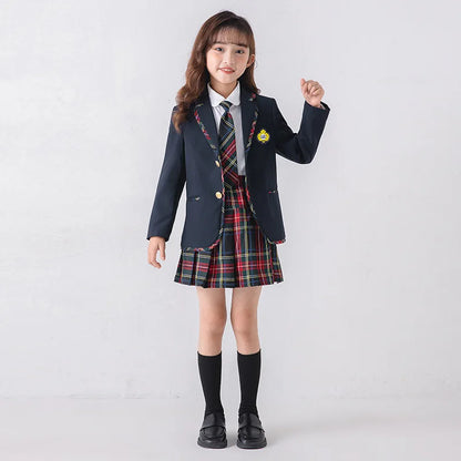 Boys Girls England Style School Uniforms Costume Children's Day Twins Suit Kids Photograph Dress Child Graduation Ceremony Set