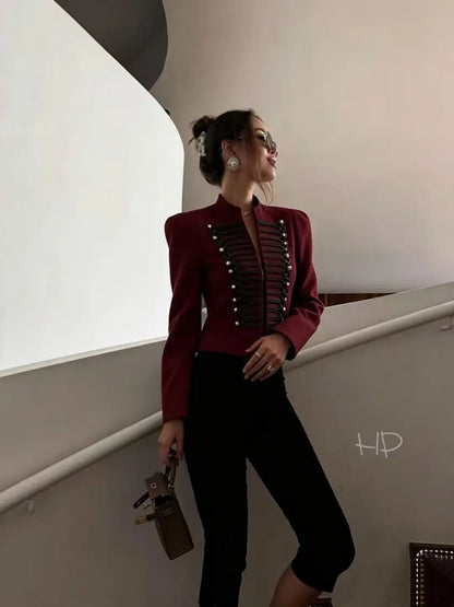 Women's Jackets Autumn 2026 New Fashion Retro Slim Short Elegant Warm Jackets Women's Street Chic Youth Travel Holiday Coats