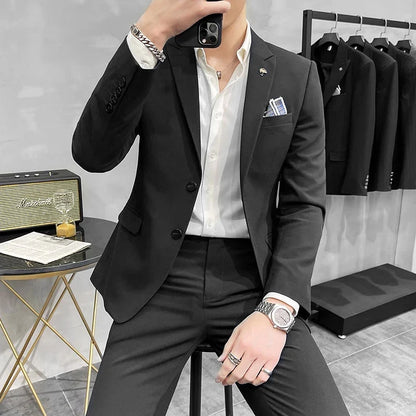 Men's Slim Fit Wedding Suit – Blazer & Pants Set