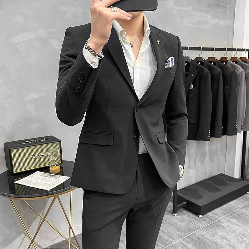 Men's Slim Fit Wedding Suit – Blazer & Pants Set