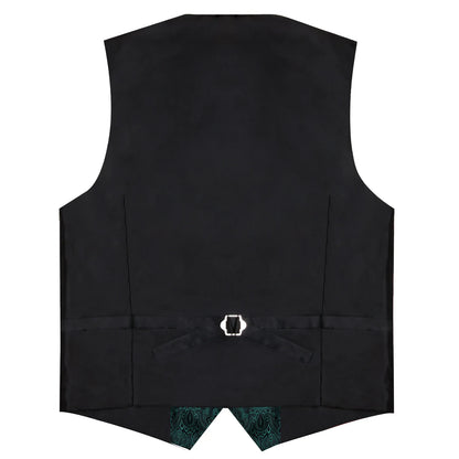 Men's Paisley Suit Vest – Single-Breasted Waistcoat with Tie, Handkerchief & Cufflinks for Weddings & Banquets