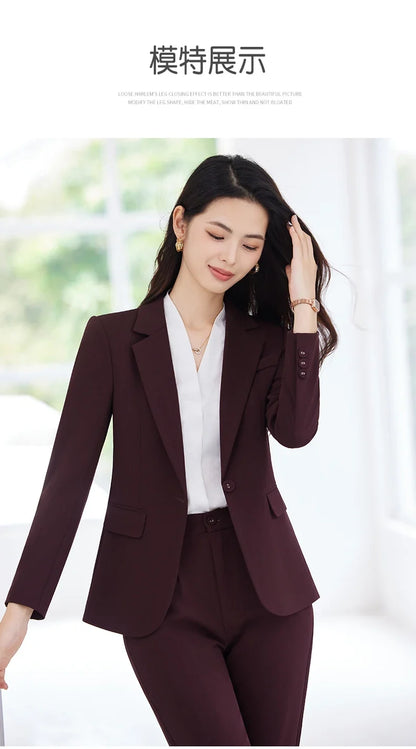 Fashionable professional women's clothing, high-quality two-piece pants + blazer. Exquisite, elegant, comfortable