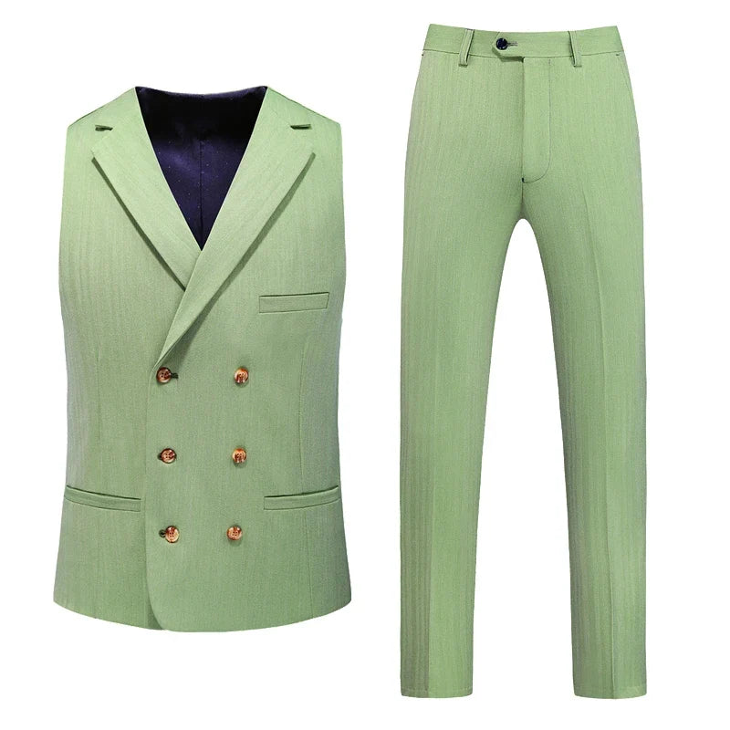 Men's Three-Piece Suit – Double Breasted Slim Fit Formal Suit for Men in Multiple Colors
