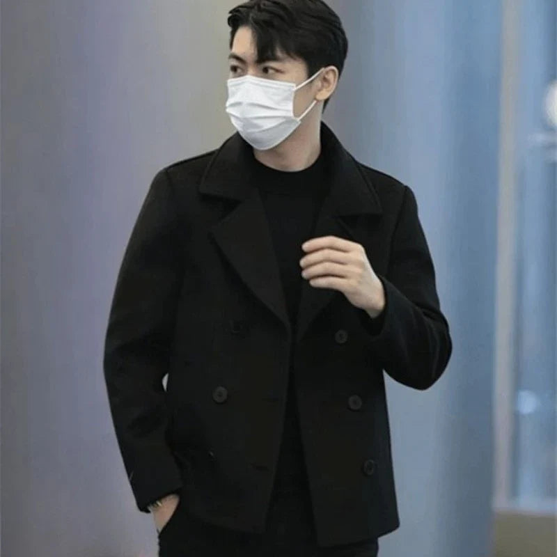 Notched Lapel Wool Blend Jacket 2026 Winter New Thickened Warm Hot-Selling Edgy Casual Light Luxury Blazer Student Wear