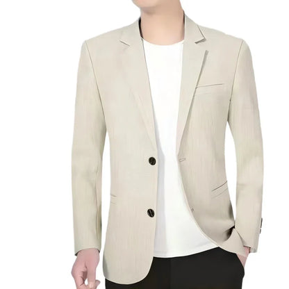 Blazer's New Men's Fashionable Business Wedding Banquet Casual Hosting Dress Is A High-end Middle-aged Thin Design  Blazer