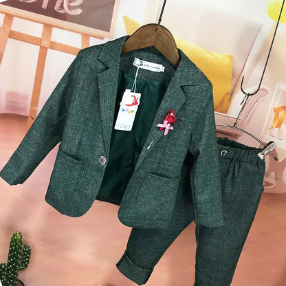 Flower Boys Formal Wedding Suit Kids Birthday Photography Dress Children Prom Elegant Suit Child Piano Evening Tuxedo Costume