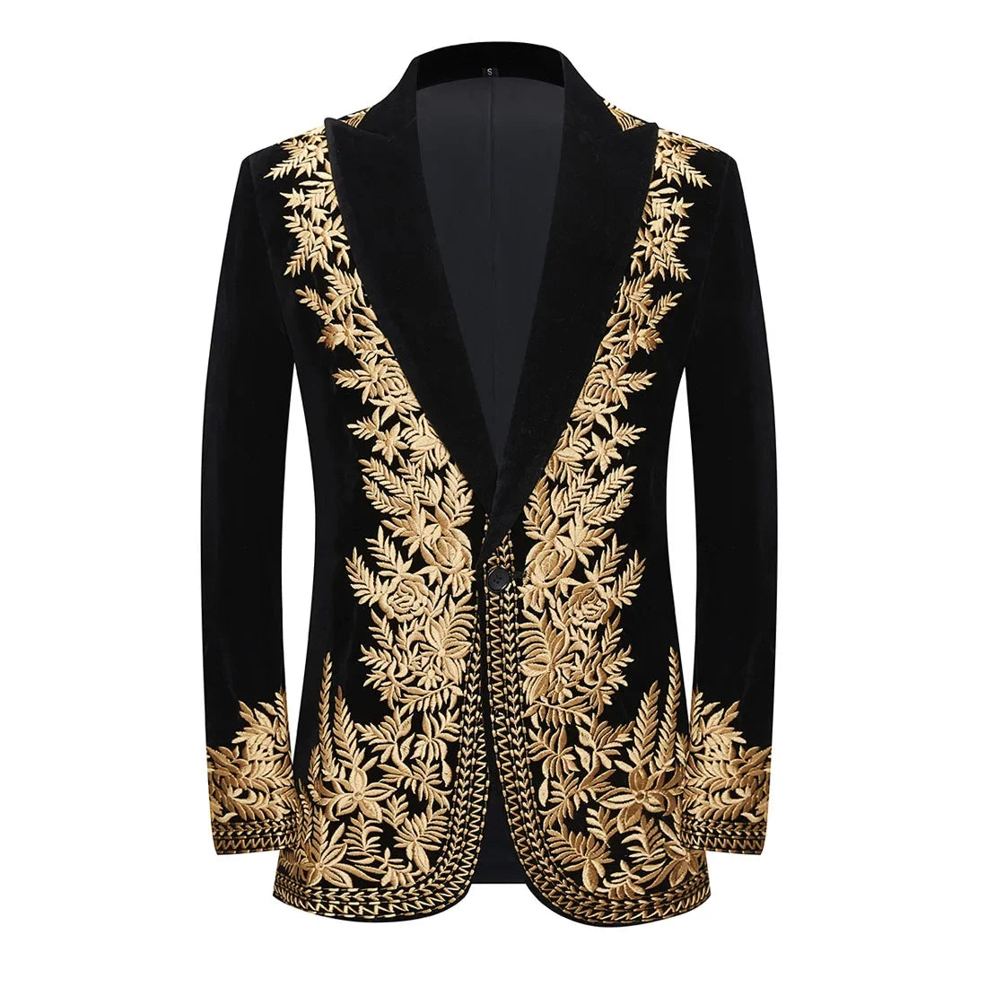 Customied Embroidery Groom Wedding Men's Suit Jackets Black Velvet Slim Fit Stylish Handsome Formal Blazers Banquet Prom Tuxedo