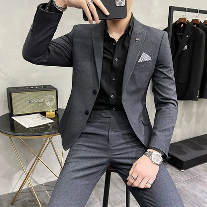 Men's Slim Fit Wedding Suit – Blazer & Pants Set