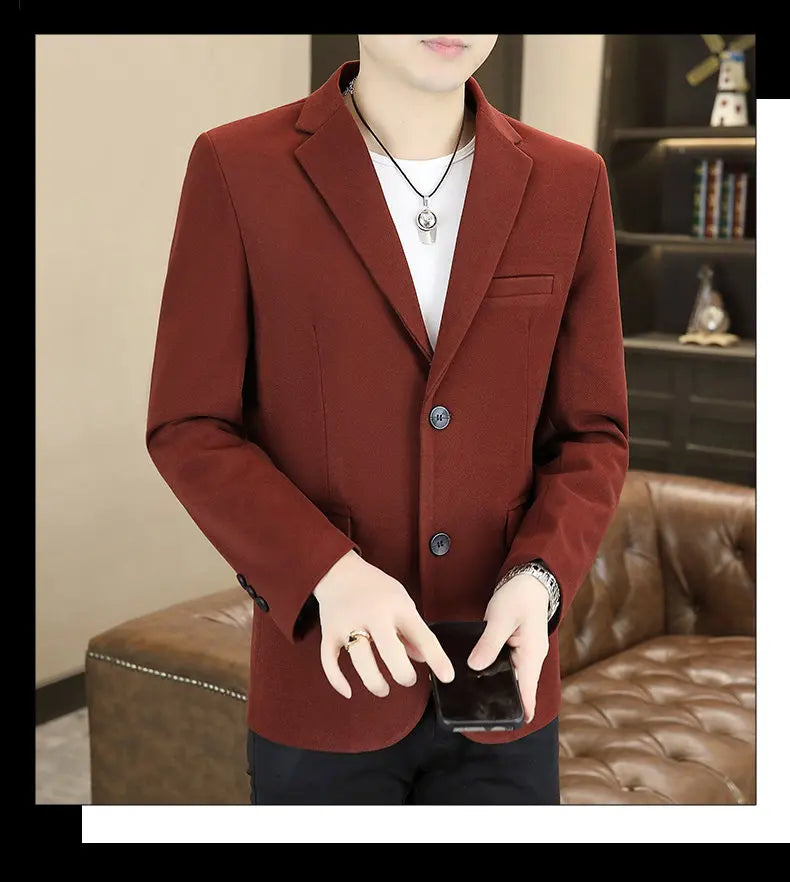 Blazer's New Men's Business Gentleman Korean-style Wedding Fashion Trendy Slimming Versatile High-end Casual Accessory Blazer