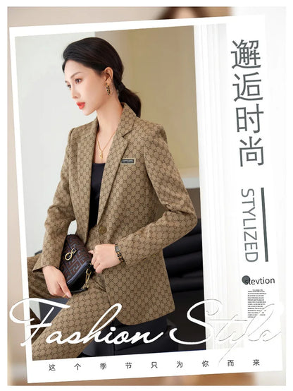 High Quality Fabric Women Business Suits With Pants and Blazer Coat Professional Autumn Winter Office Ladies Pantsuits Blazers