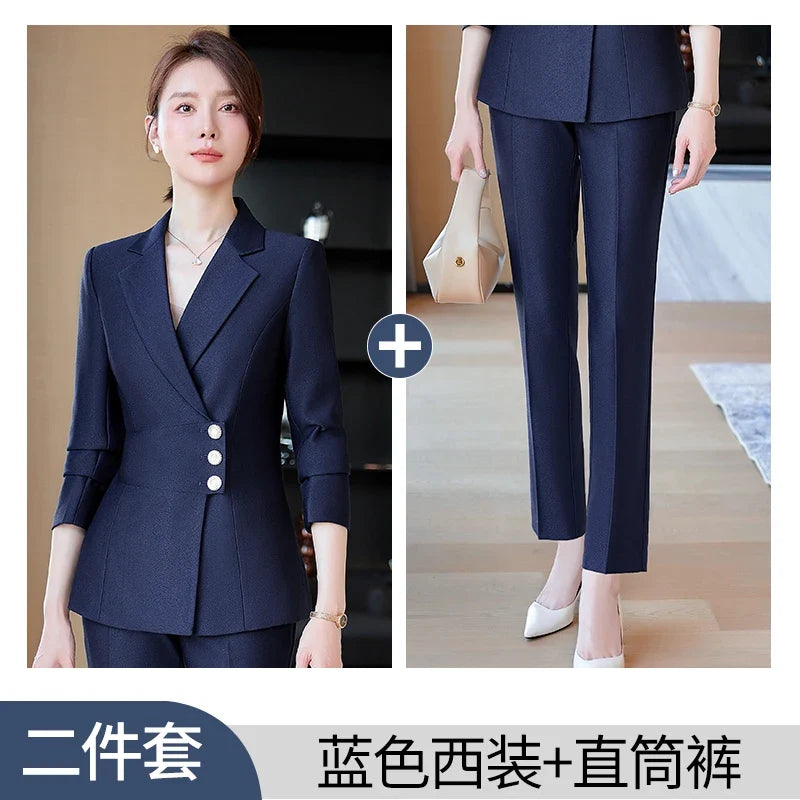 New fashion professional women's clothing for 2025, high-quality two-piece suit jacket + pants. Elegant and charming