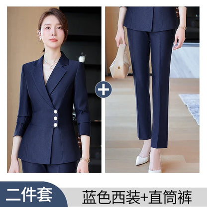 New fashion professional women's clothing for 2025, high-quality two-piece suit jacket + pants. Elegant and charming