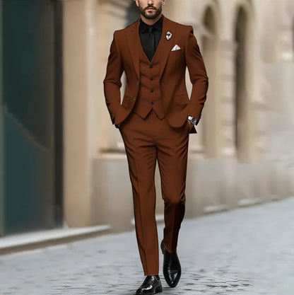 Purple Men Suit Single-breasted Peak Lapel 3 Pieces(Jacket+Pants+Vest) Male Formal Wedding Party Set