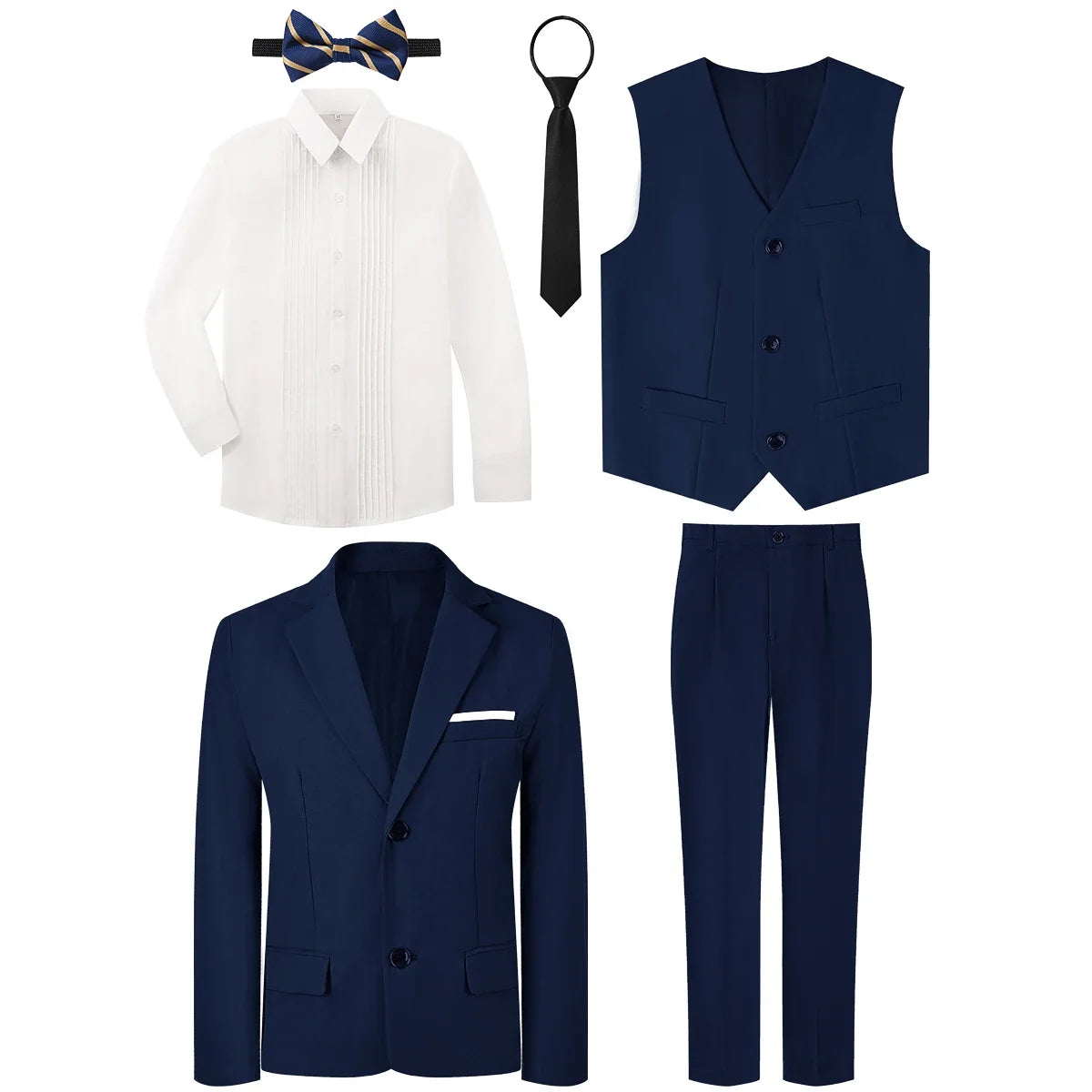 Kids Tuxedo for Boys Suit Set Teenager Wedding Easter Formal Outfit Birthday Party Gift School Performance Photography Blazer