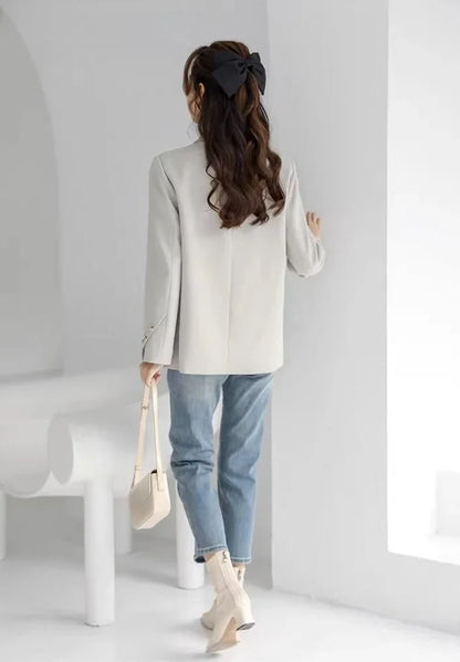 Women's 2025 New Korean Petite Niche Design Solid Slim Fit Blazer High Quality Slimming Minimalist Work Spring Autumn
