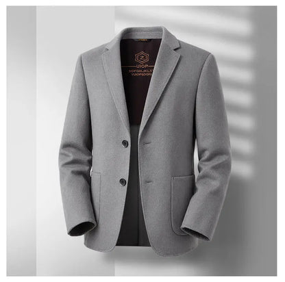 Men's Full Wool Double-Sided Tweed Casual Blazer Five Colors Single-Lining Autumn Winter Well-Structured Casual Business Suit Ja