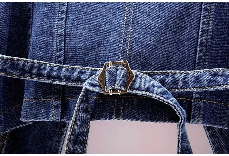 2025 Femme Cowboy Vest Outwear Spring Women Fashion Large Size 5XL Denim Waistcoat Coat Ladies Double-breasted Sleeveless Jacket