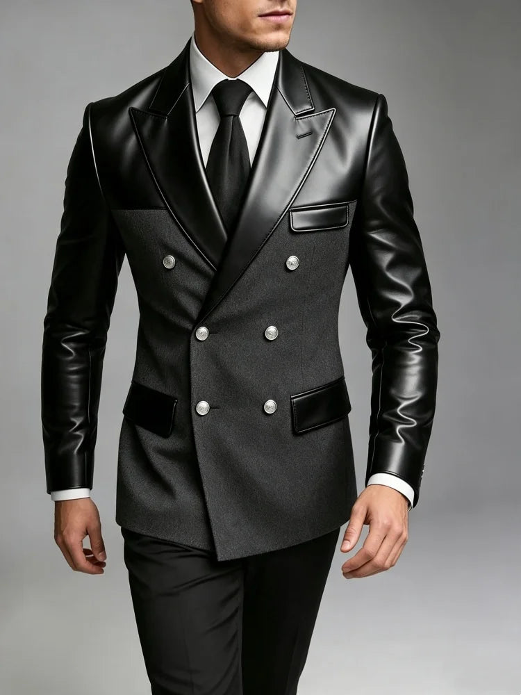 Men's Business Blazer Solid Color British Style Professional Work Groom Wedding Dress High Quality Slim Fit Man Blazer Jacket