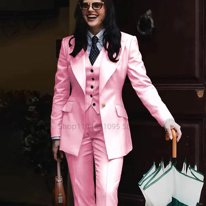 Spring/Autumn New Style Professional Beauty Salon Manager Workwear Women's 3 Piece Long Pants Suit Elegant High End Uniform