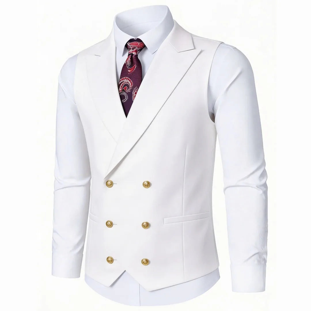 Men's Double Breasted Formal Vest – Wedding, Prom & Business Waistcoat