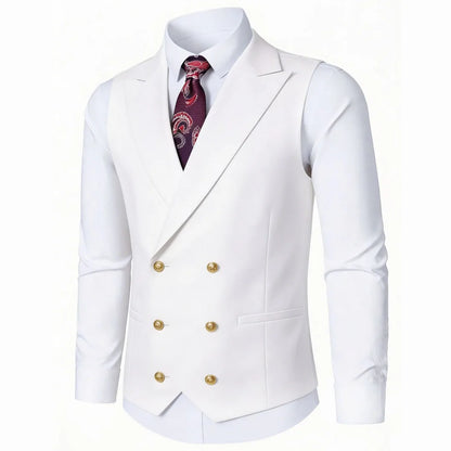 Men's Double Breasted Formal Vest – Wedding, Prom & Business Waistcoat