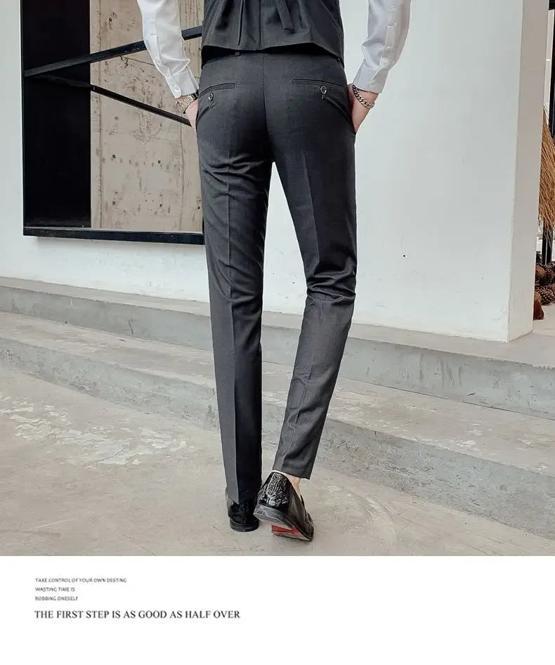 Men's 3-Piece Suit Slim Fit Blazer Vest Pants Set Business Formal Wedding