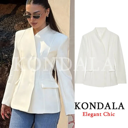 Elegant Blazer Women's Commute Blazer Coat 2026 Spring Fall Minimalist Office Lady Party Basic Dinner Slim-Waist Blazer