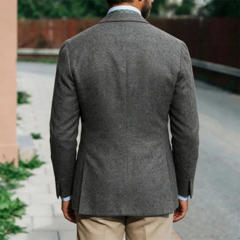 Men's Wool Blazer Single Breasted Slim Fit for Wedding Office and Party Wear