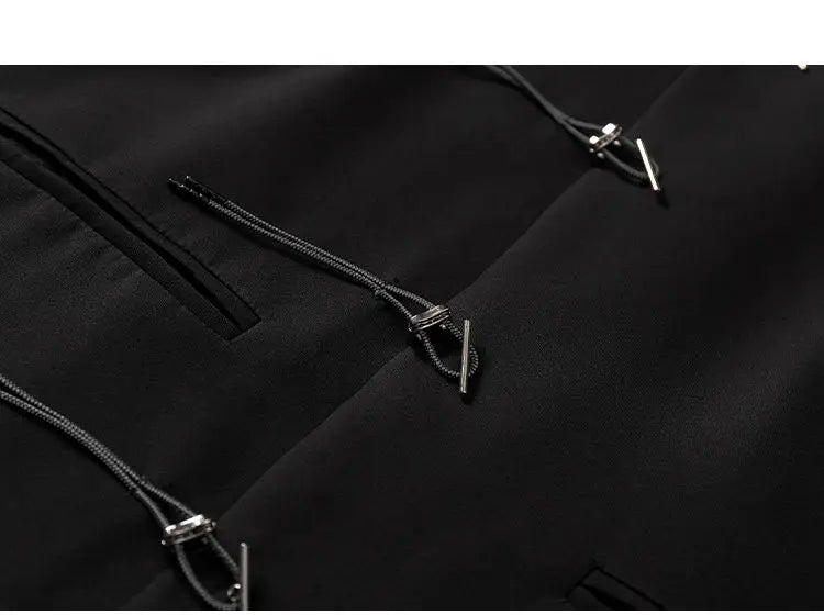Chinese Style Metal Plate Buckle Designer Loose Mens Blazer Masculino Veste Pour Homme Vintage Man Black Yamamoto Suits Jacket