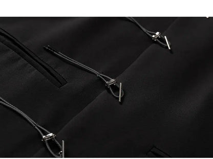 Chinese Style Metal Plate Buckle Designer Loose Mens Blazer Masculino Veste Pour Homme Vintage Man Black Yamamoto Suits Jacket