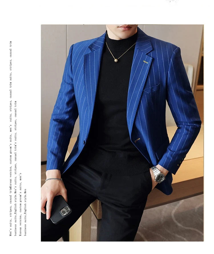 2024 Slim Fit Men's Wedding Casual Suit High-End All-in-One Handsome Two Button Fashion Boutique Single West Coat S-5XL