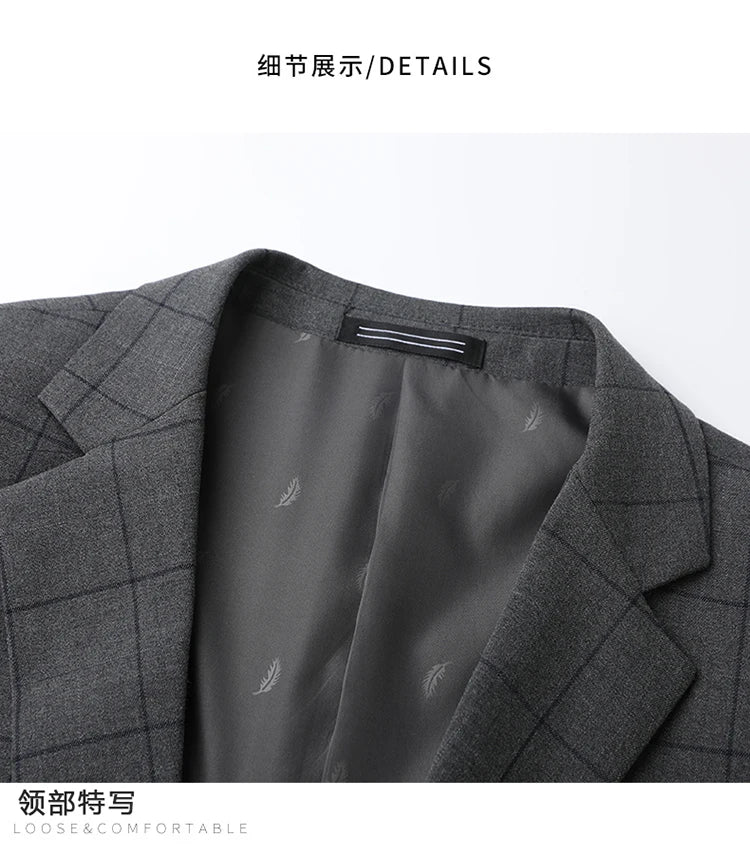 Fashionable Middle-Aged Large Size Suit XL-9XL Handsome Banquet High Quality Business Casual Loose Fit Jacket for plus Size Men