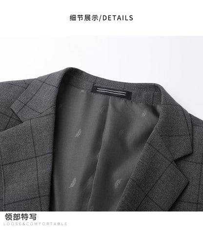 Fashionable Middle-Aged Large Size Suit XL-9XL Handsome Banquet High Quality Business Casual Loose Fit Jacket for plus Size Men