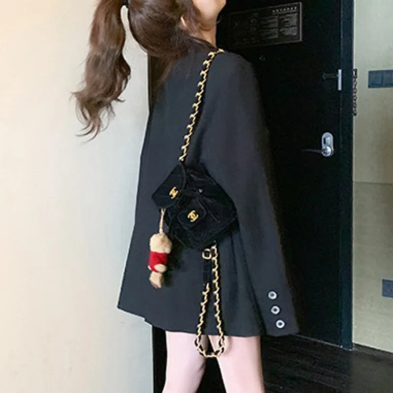 Spring Autumn New Women's Blazer Notched Collar Single Breasted Pockets High-End Elegant Fashion Office Lady Jacket HK13904