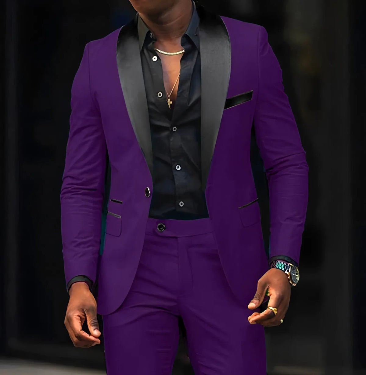 Ensemble 2 pièces pour homme, costume de mariage ou d'affaires, veste à un bouton et pantalon, ensemble veste slim fit