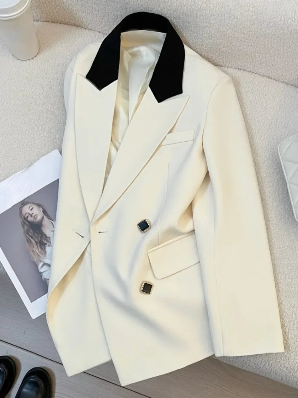 Women's Blazers Spring Autumn New Korean Fashion Long Sleeves Versatile Office Blazer Coats Casual Loose Street Trends Blazers