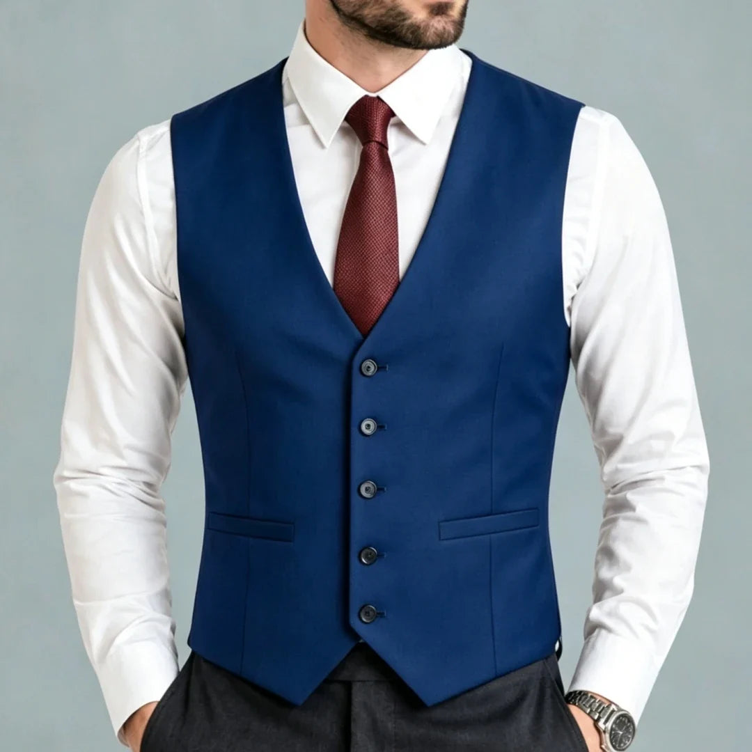Men Suit Vest – Single Breasted Formal Waistcoat for Men