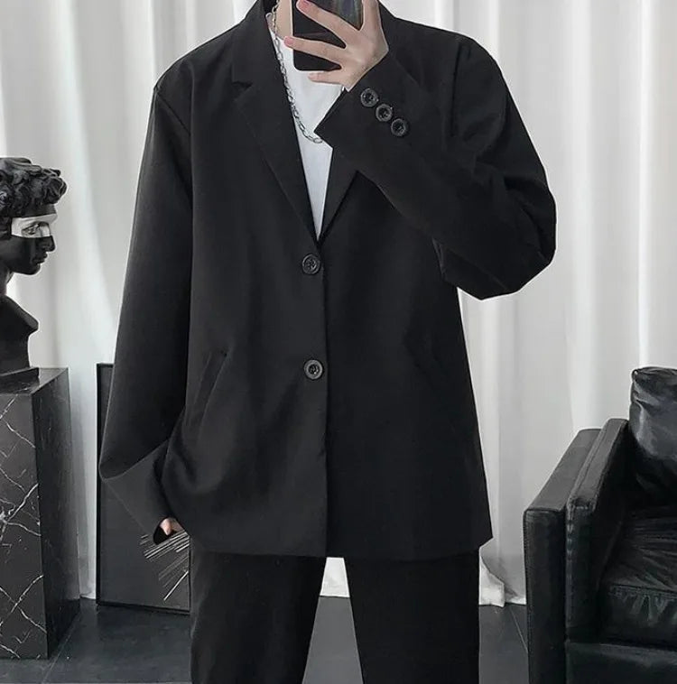 Men Korean Style Casual Blazer 2026 Spring Autumn Wrinkle Free Trendy Ins Couple Jacket Fashion Suit Coat