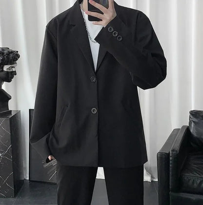 Men Korean Style Casual Blazer 2026 Spring Autumn Wrinkle Free Trendy Ins Couple Jacket Fashion Suit Coat