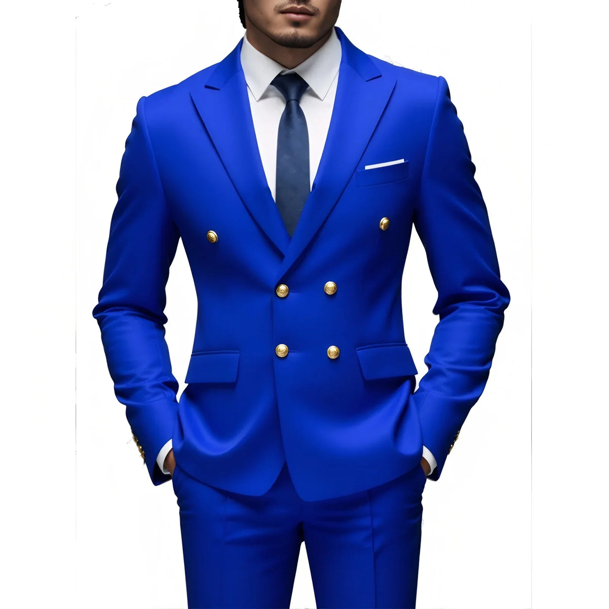 Costume 2 pièces ajusté pour homme, veste de costume et pantalon assorti, pour tenue de cérémonie, d'affaires ou de mariage