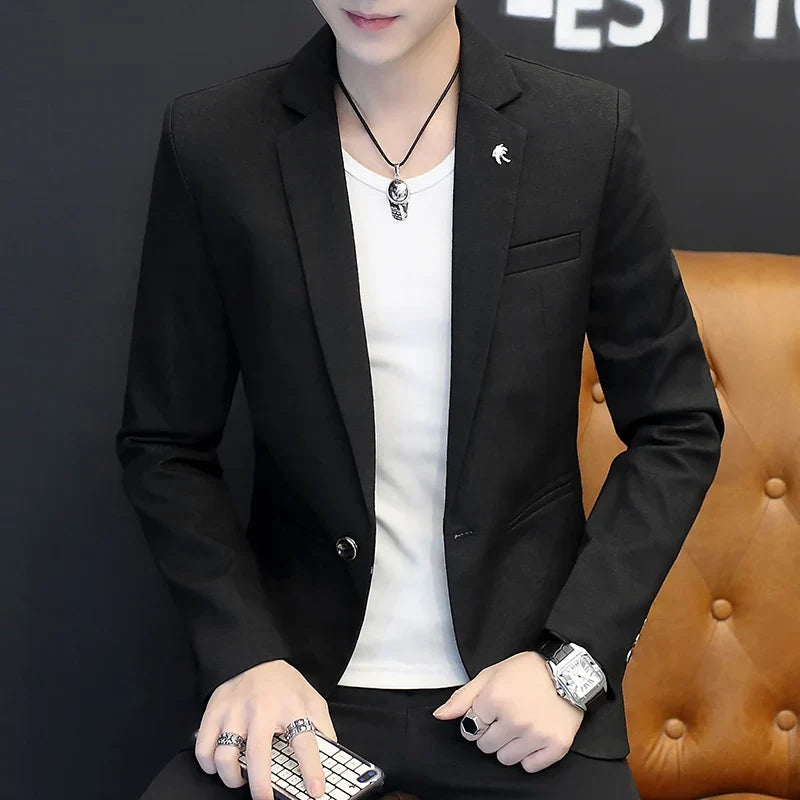 Blazer: Outdoor Fashion, Business-style, Gentleman's Wedding Host, Campus Casual, Relaxed, Korean-style, Youthful Men's Blazer