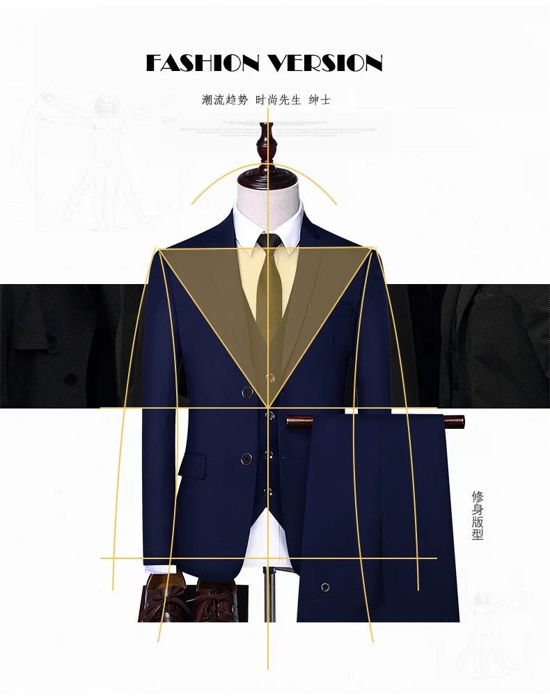 Men's Slim Fit Suit – Smart Casual Single Breasted Office & Wedding Suit