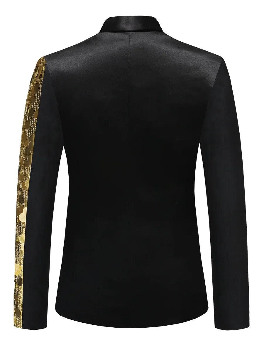 Men's Personality Shiny Sequins Suit Jackets Male Bar Nightclub Singer Tour Concert Stage Shiny Blazers Tuxedo Party Costume