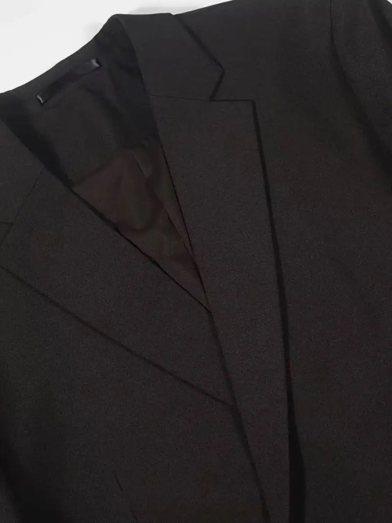 Vintage Men's Metal Buckle Designer Blazer Masculino Gentleman Slim Fit Business Performance Suit Elegant Black Jacket Coats