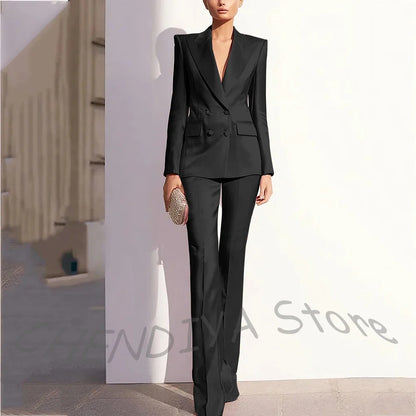 Luxury Satin Women Pants Suit Tailored Business Attire Dusty Rose 2 Piece Peak Lapel Straight Formal Outfit Daily Office Set