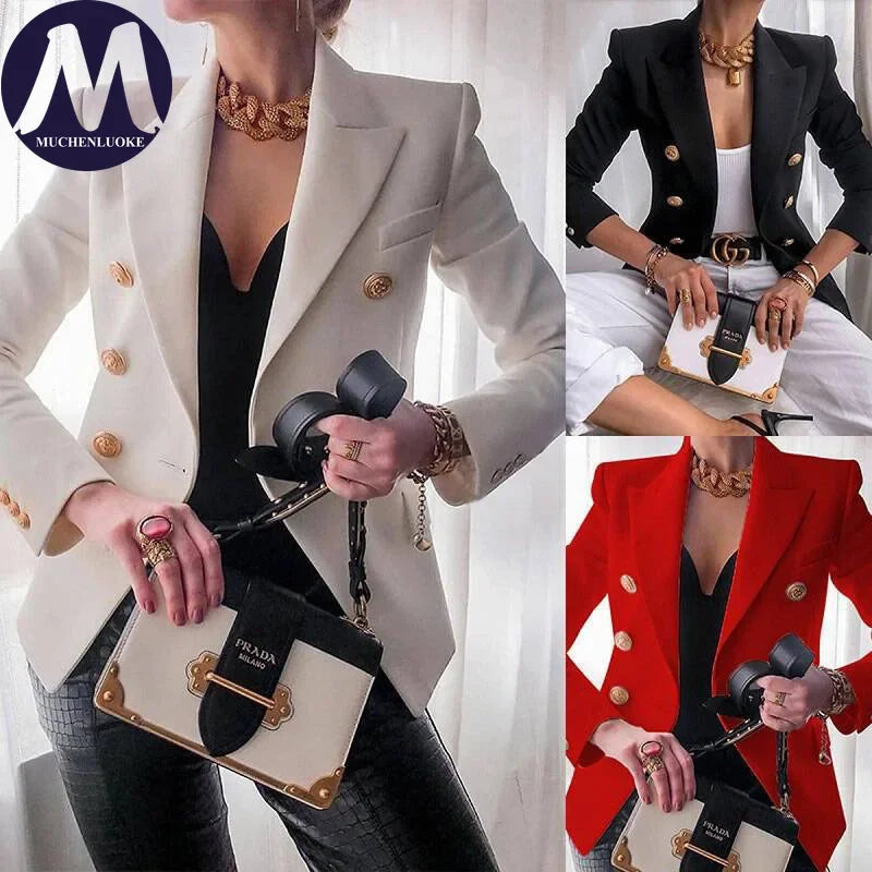 Women's Korean Fashion Long Sleeve Blazer Casual Loose Office Coat Spring Autumn Versatile New Clothing
