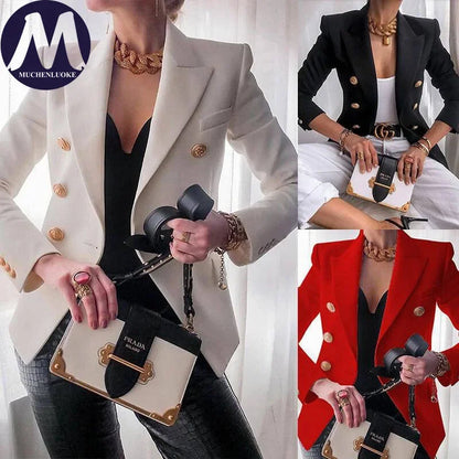 Women's Korean Fashion Long Sleeve Blazer Casual Loose Office Coat Spring Autumn Versatile New Clothing