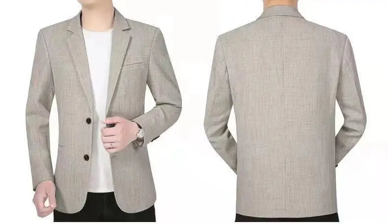 Blazer's New Men's Fashionable Business Wedding Banquet Casual Hosting Dress Is A High-end Middle-aged Thin Design  Blazer