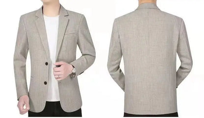 Blazer's New Men's Fashionable Business Wedding Banquet Casual Hosting Dress Is A High-end Middle-aged Thin Design  Blazer